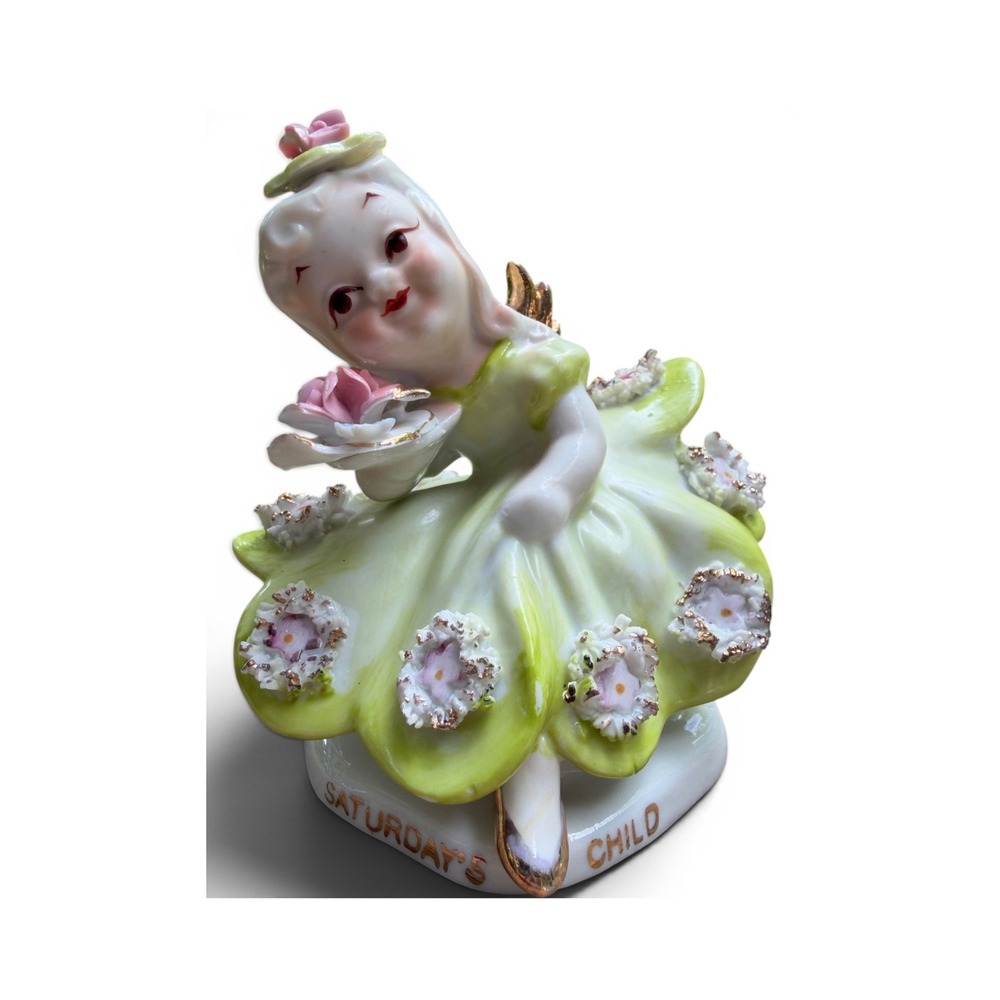 Vintage 1950s Lefton Saturday's Child Angel Figurine | K8281